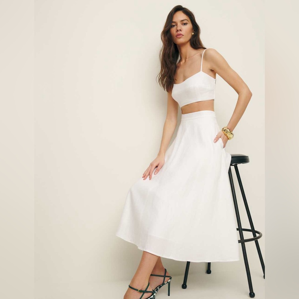 Reformation linen skirt